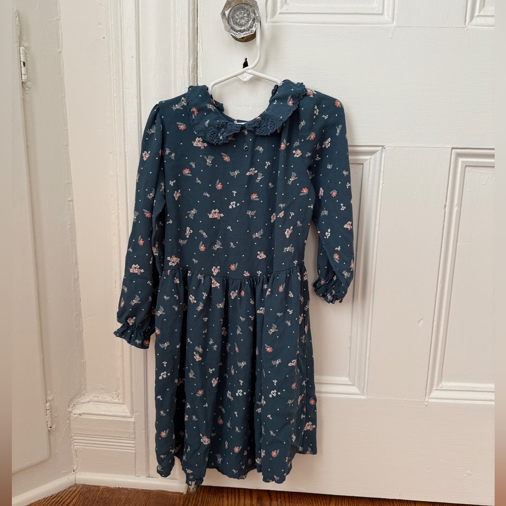 Tocoto Vintage Flowing Mini Dress in Dark Green - 6Y